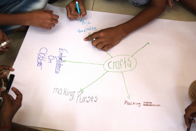 Brainstorming Mariamma Nagar crafts in the classroom